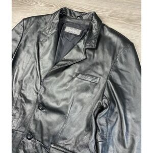 Wilsons Leather Men's Leather Blazer Jacket Black Size Large